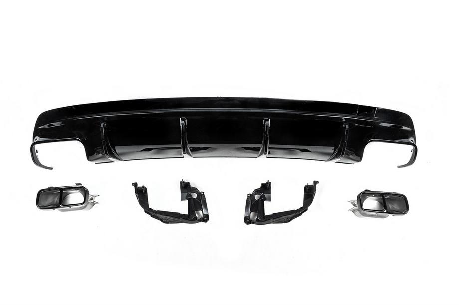 Mercedes CLA C117 2013-2019 гг. Задний диффузор Black (дизайн CLA45 с насадками) Image