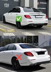Mercedes E-class W213 2016-2023 гг. Задний диффузор с насадками E63-Design Black (для AMG/AMG-Line 2016-2020) фото 2