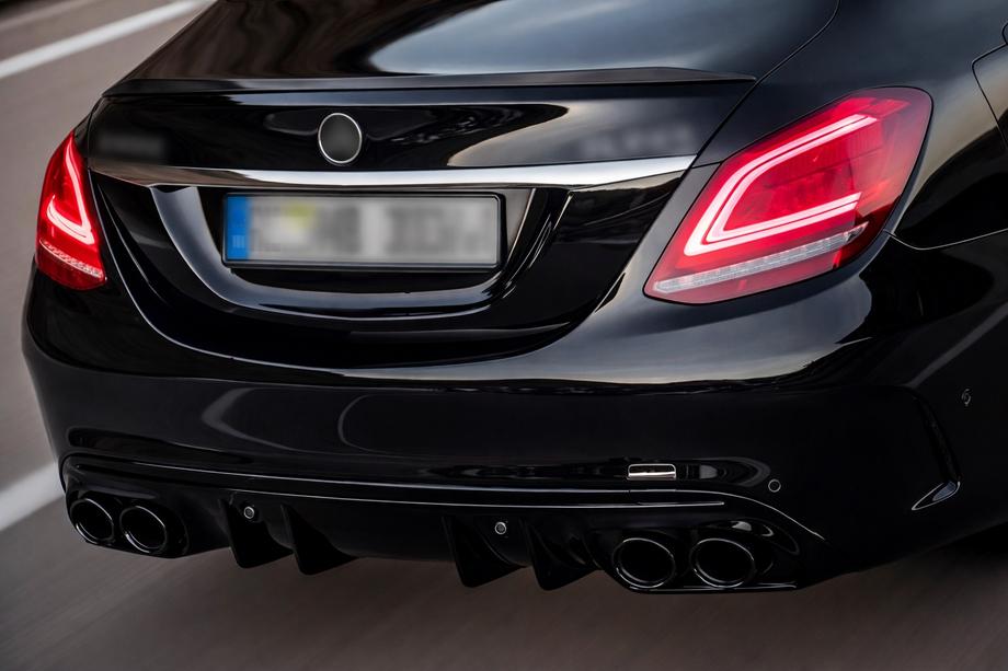 Mercedes C-class W205 2014-2021 гг. Задний диффузор с насадками на выхлоп (Дизайн C43) Фото 1