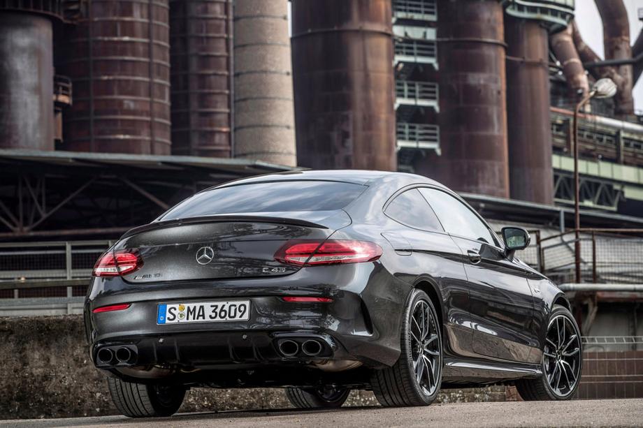 Mercedes C-class W205 2014-2021 гг. Задний диффузор с насадками на выхлоп (для Coupe Design AMG43) Фото 1