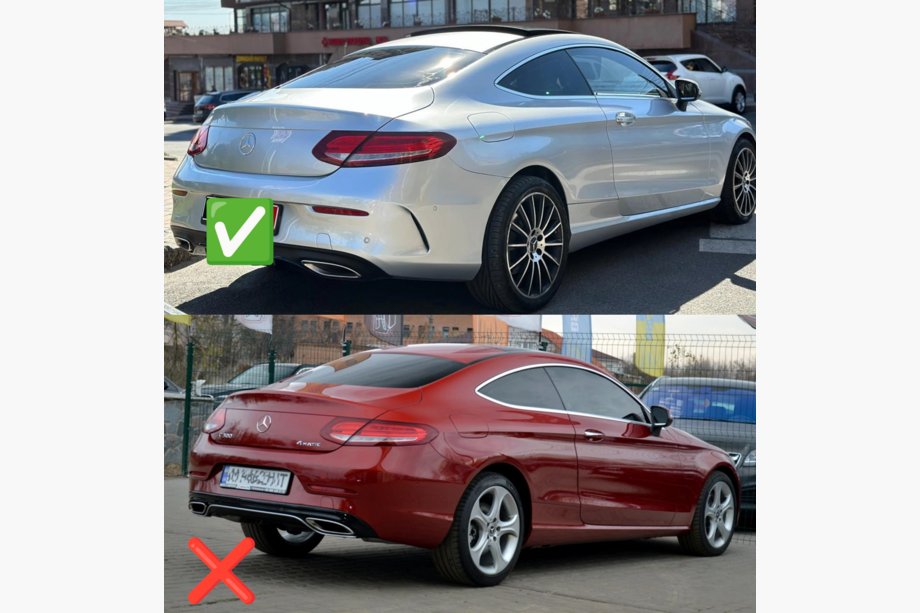 Mercedes C-class W205 2014-2021 гг. Задний диффузор с насадками на выхлоп (для Coupe Design AMG43) Фото 2