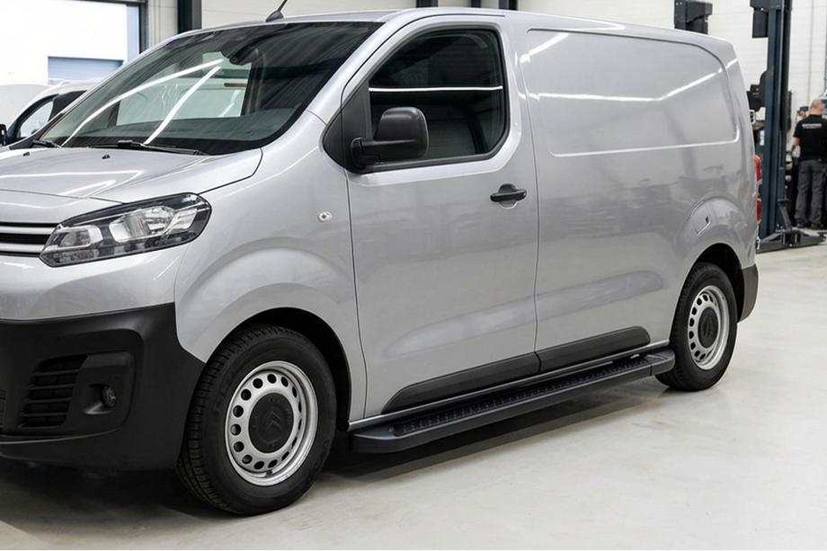 Opel Zafira Life 2019- гг. Боковые Подножки Allmond Black (2 шт., Алюминий) XL – Длинная база Фото 5