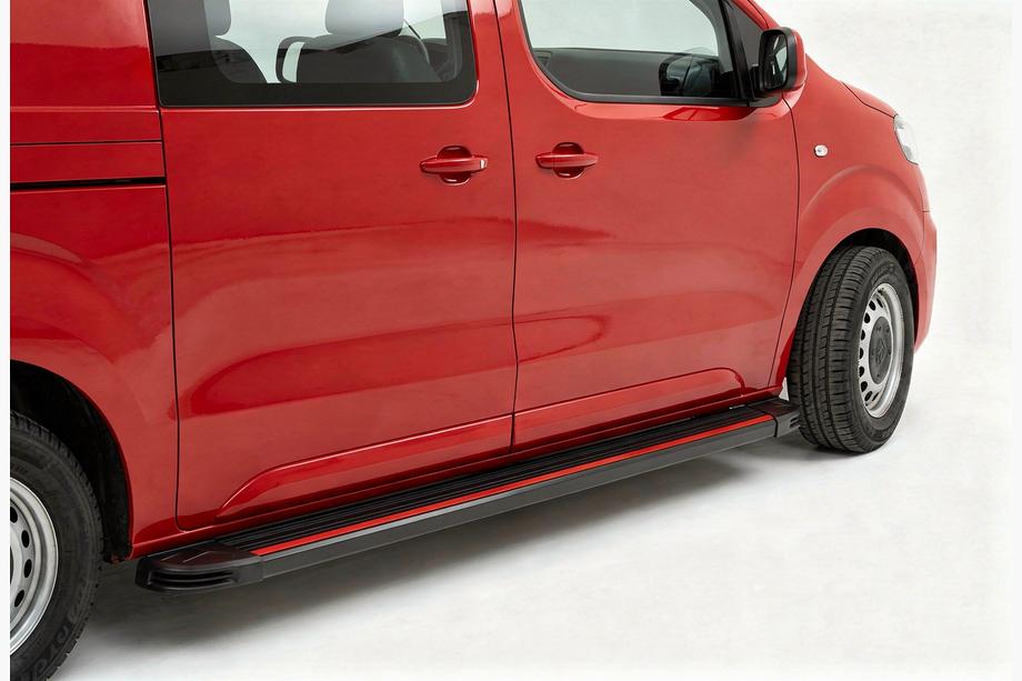 Opel Zafira Life 2019- гг. Боковые Подножки Maya Red (2 шт., Алюминий) Image