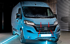 Opel Movano 2021- гг. Хромированные накладки на решетку радиатора (3 шт, нерж. сталь) фото 1