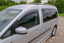 Volkswagen Caddy 2004-2010 гг. Ветровики с хромированным молдингом Niken Luxury (2 шт) фото 3