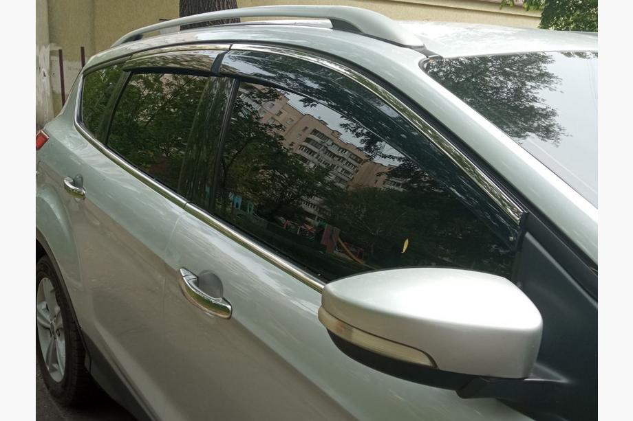 Ford Kuga/Escape 2013-2019 гг. Ветровики с хромированным молдингом Niken Luxury (4 шт) Фото 5