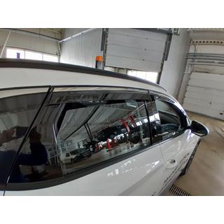 Ветровики с хромированным молдингом Niken Luxury (4 шт) Hyundai Tucson NX4 2021- гг. фото 4