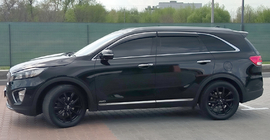 Kia Sorento III UM 2014-2020 гг. Ветровики с хромированным молдингом Niken Luxury (4 шт) фото 4
