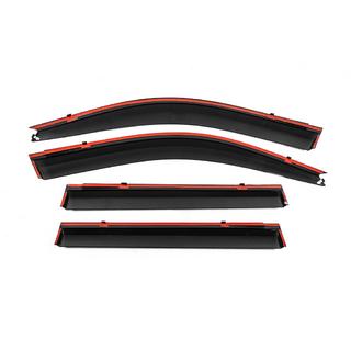 Ветровики с хромированным молдингом Niken Luxury (4 шт) Toyota Land Cruiser Prado 120 2002-2009 гг. фото 4