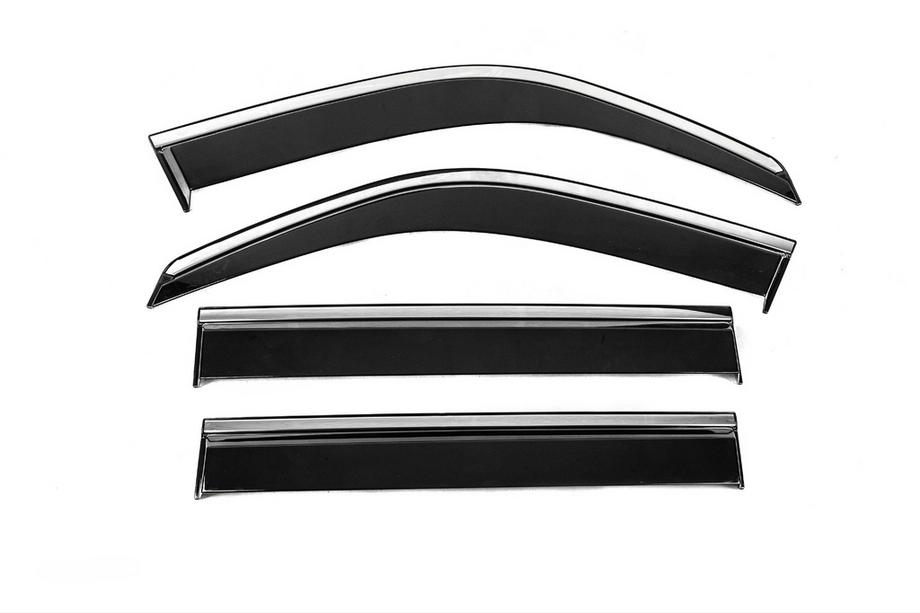 Toyota Land Cruiser 100 1998-2007 гг. Ветровики с хромированным молдингом Niken Luxury (4 шт) Image