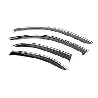 Ветровики с хромированным молдингом Niken Luxury (SD, 4 шт) Mercedes C-class W204 2007-2015 гг. фото 2