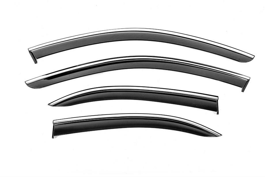 Mercedes C-class W204 2007-2015 гг. Ветровики с хромированным молдингом Niken Luxury (SD, 4 шт) Image