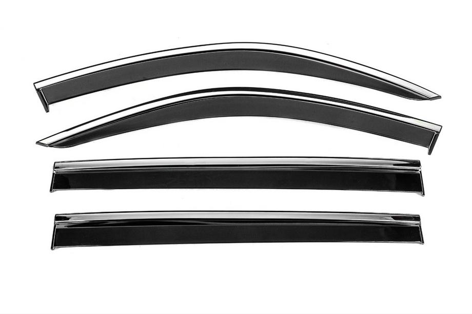Mercedes GL/GLS class X166 2012-2019 гг. Ветровики с хромированным молдингом Niken Luxury (4 шт) Image