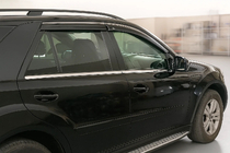 Mercedes ML W164 2005-2011 гг. Ветровики с хромированным молдингом Niken Luxury (4 шт) фото 3
