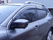 Nissan Qashqai 2014-2021 гг. Ветровики с хромированным молдингом Niken Luxury (4 шт) фото 1