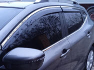 Nissan Qashqai 2014-2021 гг. Ветровики с хромированным молдингом Niken Luxury (4 шт) фото 4