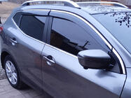 Nissan Qashqai 2014-2021 гг. Ветровики с хромированным молдингом Niken Luxury (4 шт) фото 3