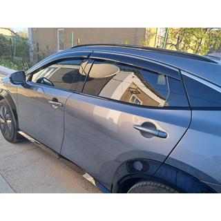 Ветровики с хромированным молдингом Niken Luxury (4 шт) Nissan Ariya 2022- гг. фото 1