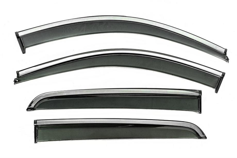 Renault City K-ZE 2021- гг. Ветровики с хромированным молдингом Niken Luxury (4 шт) Image