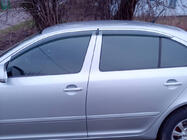Skoda Octavia II A5 2010-2013 гг. Ветровики с хромированным молдингом Niken Luxury (SD, 4 шт) фото 2