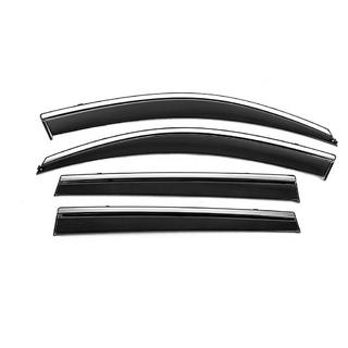 Ветровики с хромированным молдингом Niken Luxury (4 шт, Long) Toyota Rav 4 2006-2013 гг. фото 1