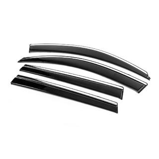 Ветровики с хромированным молдингом Niken Luxury (4 шт, Long) Toyota Rav 4 2006-2013 гг. фото 2