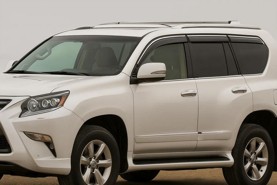 Lexus GX460 2009-2023 гг. Ветровики с хромированным молдингом Niken Luxury (6 шт) Image