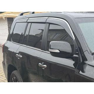 Ветровики с хромированным молдингом Niken Luxury (2008-2015, 6 шт) Lexus LX570/450d 2008-2022 гг. фото 1