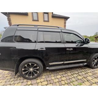 Ветровики с хромированным молдингом Niken Luxury (6 шт) Toyota Land Cruiser 200 2007-2021 гг. фото 3