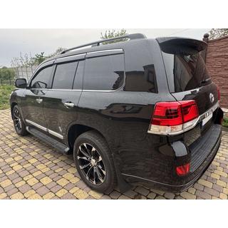 Ветровики с хромированным молдингом Niken Luxury (6 шт) Toyota Land Cruiser 200 2007-2021 гг. фото 4