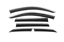 Mitsubishi Outlander 2012-2021 гг. Ветровики с хромированным молдингом Niken Luxury (6 шт) фото 1