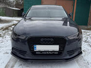 Audi A6 C7 2011-2017 гг. Передний лип-спойлер DPT V-2 (для S-Line, 2011-2015) (черный глянец) фото 1