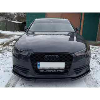 Передний лип-спойлер DPT V-2 (для S-Line, 2011-2015) (черный глянец) фото 1