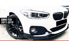BMW 1 серия F20/F21 2011-2019 гг. Передний лип-спойлер DPT V-2 (для M Performance, черный глянец, 4 шт) фото 1