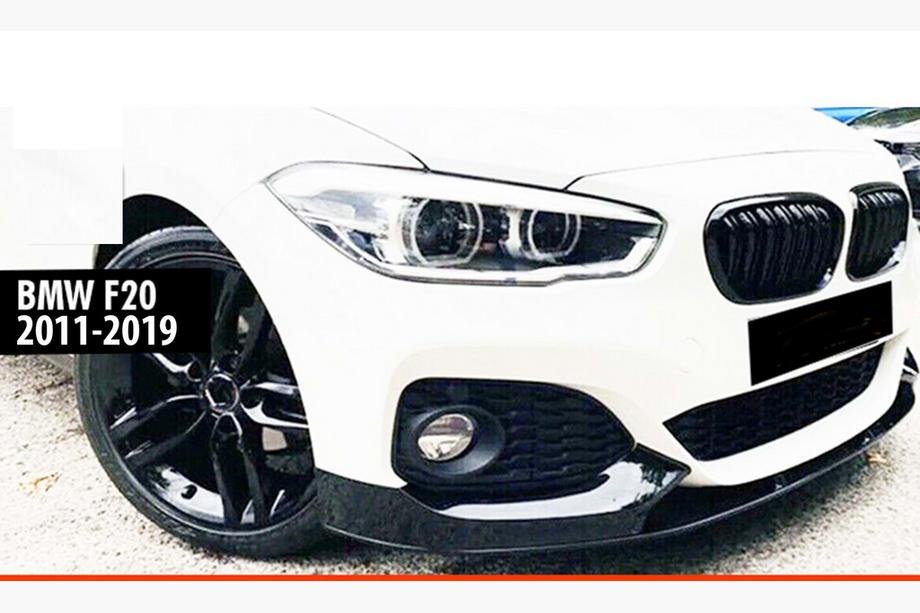 BMW 1 серия F20/F21 2011-2019 гг. Передний лип-спойлер DPT V-2 (для M Performance, черный глянец, 4 шт) Image