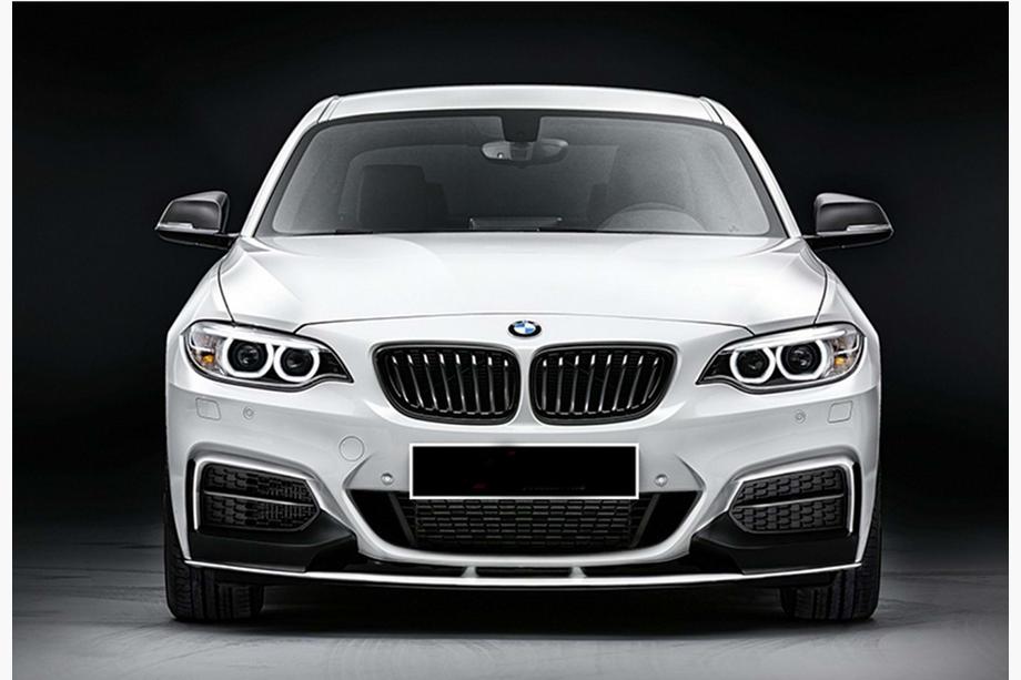BMW 2 серия F22/F23 2014-2021 гг. Передний лип-спойлер DPT V-2 (Для M Performance, Черный Глянец) Фото 2