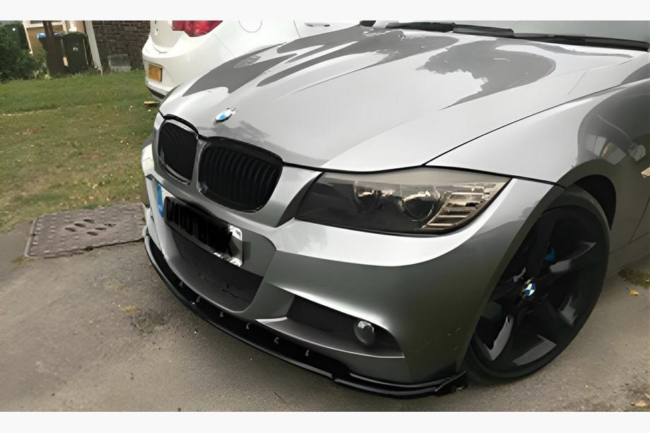 BMW 3 серия E90/E91 2005-2011 гг. Передний лип DPT V-1 (для E90 M-Sport 2008-2011, Черный Глянец) Фото 1