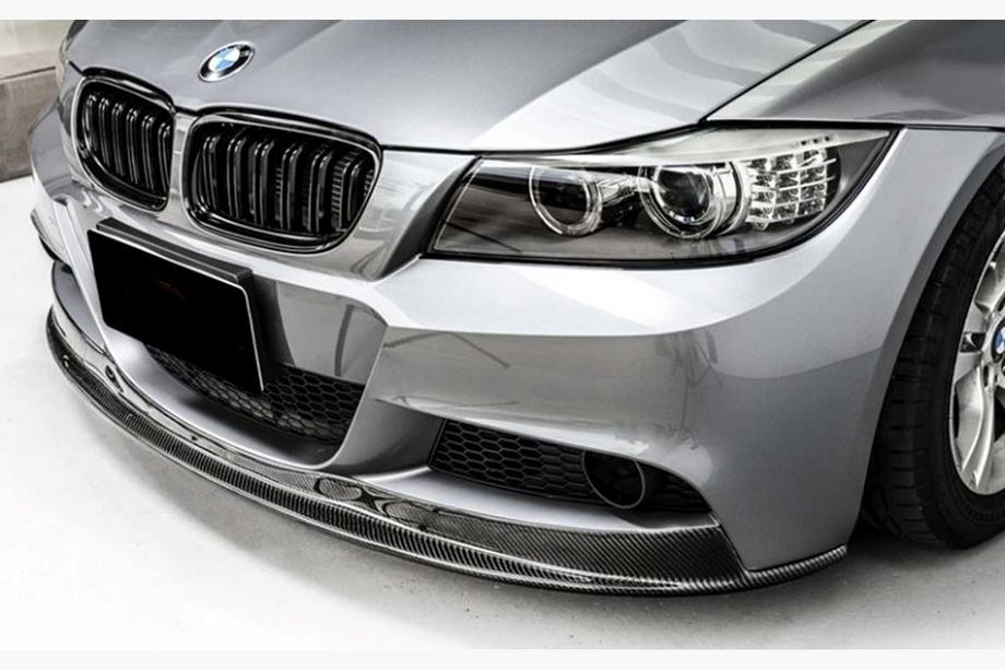 BMW 3 серия E90/E91 2005-2011 гг. Передний лип DPT V-2 (для E90 M-Sport 2008-2011, Черный Глянец) Image