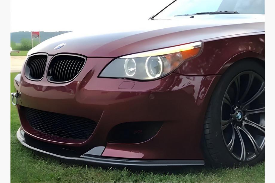 BMW 5 серия E60/E61 2003-2010 гг. Передний Лип DPT (Без плавников, Для M5 Hamann, Черный Глянец) Фото 1