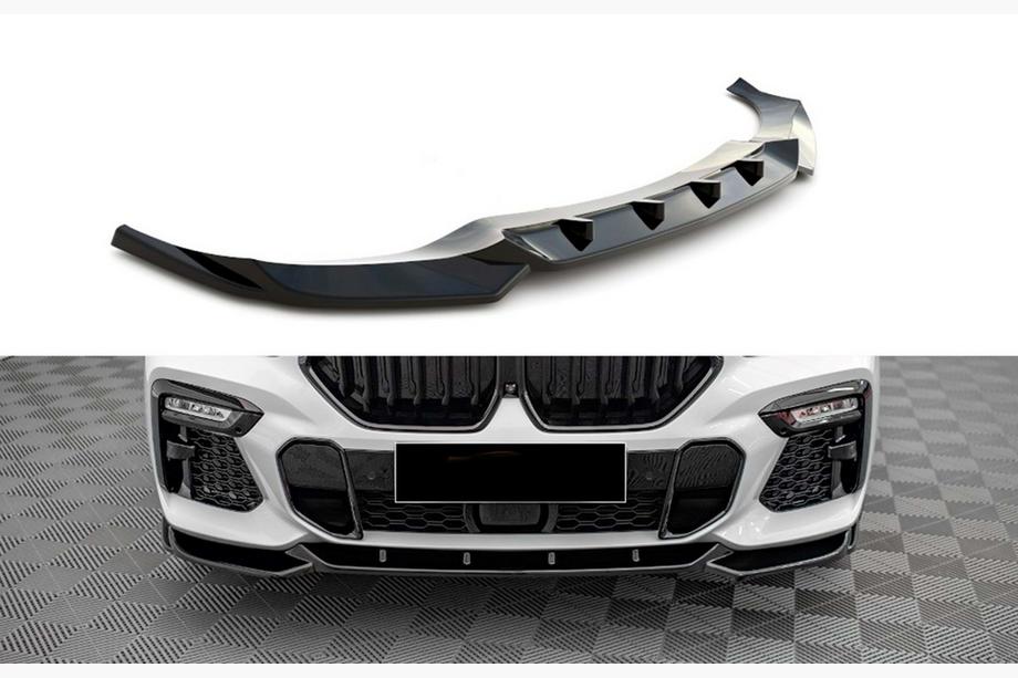 BMW X6 G06 2019–2027 гг. Передний сплиттер DPT V-1 (Для M, Черный Глянец) Image