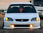 Honda Civic 1995-2001 гг. Передний лип DPT V-1 (Черный Глянец) фото 1