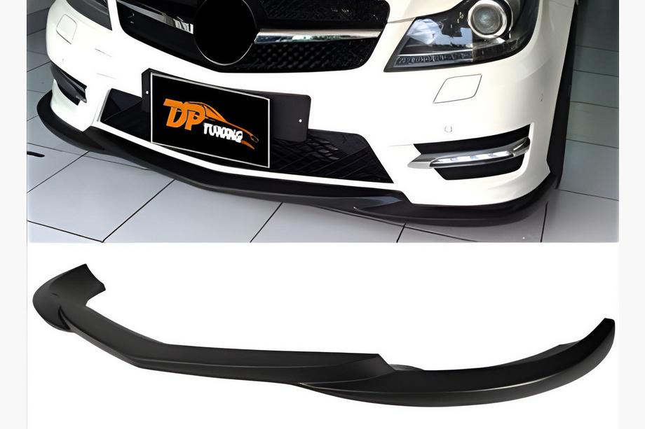 Mercedes C-class W204 2007-2015 гг. Передняя Губа Бампера DPT V2 (2011-2015, Черный Глянец) Фото 1