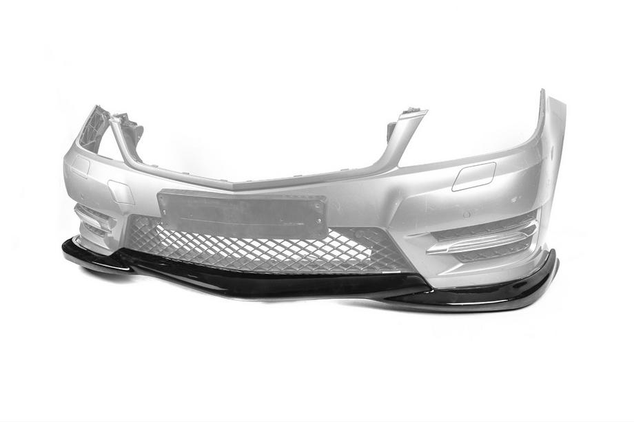 Mercedes C-class W204 2007-2015 гг. Передняя Губа Бампера DPT V2 (2011-2015, Черный Глянец) Фото 6