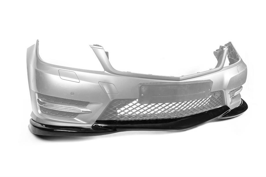 Mercedes C-class W204 2007-2015 гг. Передняя Губа Бампера DPT V2 (2011-2015, Черный Глянец) Фото 5