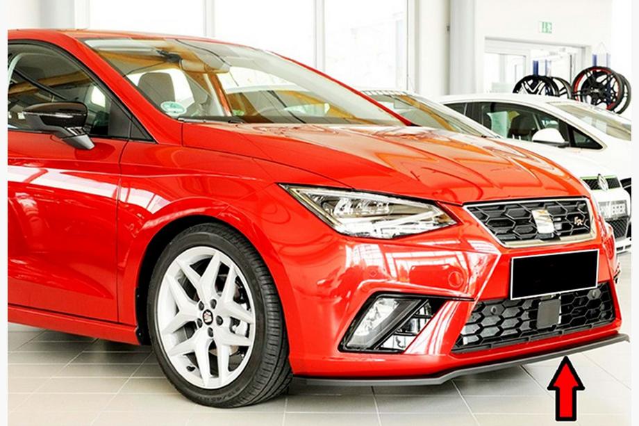 Seat Ibiza 2010-2017 гг. Передний лип DPT V-4 (Черный Глянец) Image