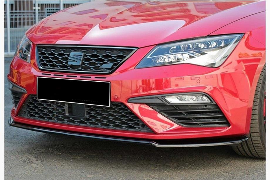 Seat Leon 2013-2020 гг. Передний сплиттер DPT (Cupra, 2017-2020, черный глянец) Фото 1