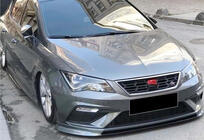 Seat Leon 2013-2020 гг. Передний лип-спойлер DPT V-2 (2017-2020, Черный Глянец) фото 1