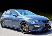Seat Leon 2013-2020 гг. Передний лип-спойлер DPT V-3 (2017-2020, Черный Глянец) фото 5