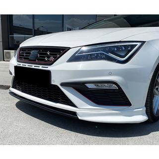 Передний лип-спойлер DPT V-3 (2013-2016, Черный Глянец) Seat Leon 2013-2020 гг. фото 1