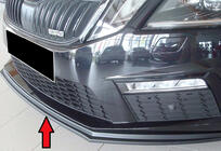 Skoda Octavia III A7 2013-2019 гг. Передний лип-спойлер DPT V-2 (2017-2019 RS, Черный Глянец) фото 1